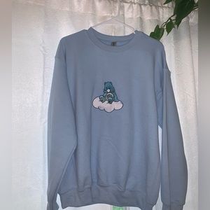 Blue Care Bear Crew-neck